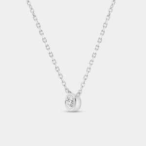 Gilded 1/4 Carat Lab-Grown Diamond Round-Shaped, Bezel-Set Station Solitaire Pendant