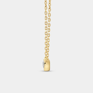 Gilded 1/4 Carat Lab-Grown Diamond Round-Shaped, Bezel-Set Station Solitaire Pendant