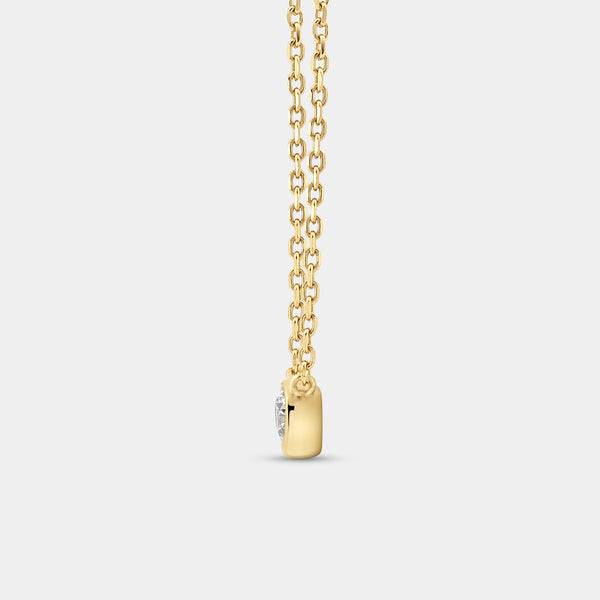 1/4 Carat Lab-Grown Diamond Round-Shaped, Bezel-Set Station Solitaire Pendant — GILDED New York