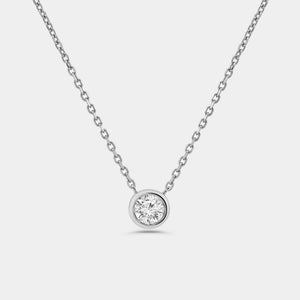 Gilded 1/2 Carat Lab-Grown Diamond Round-Shaped, Bezel-Set Station Solitaire Pendant