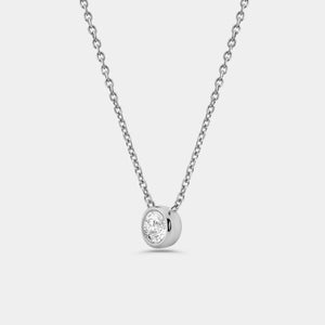Gilded 1/2 Carat Lab-Grown Diamond Round-Shaped, Bezel-Set Station Solitaire Pendant