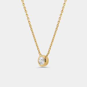 Gilded 1/2 Carat Lab-Grown Diamond Round-Shaped, Bezel-Set Station Solitaire Pendant