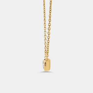 Gilded 1/2 Carat Lab-Grown Diamond Round-Shaped, Bezel-Set Station Solitaire Pendant