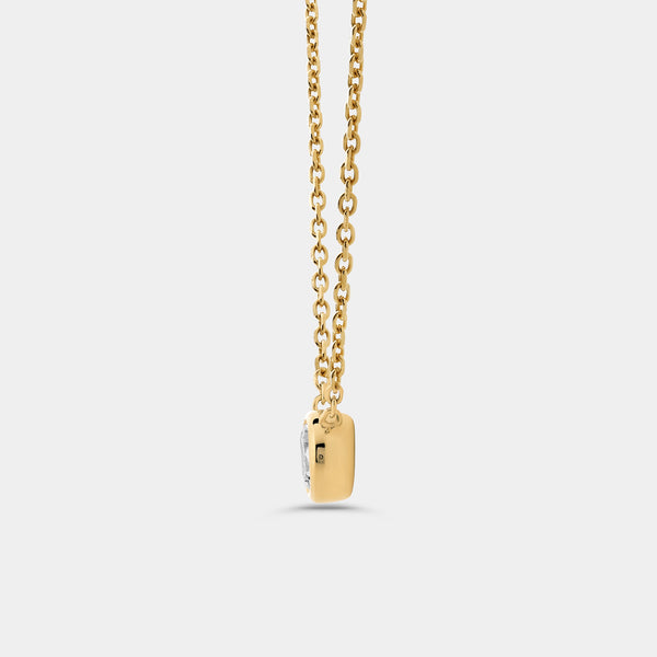 1/2 Carat Lab-Grown Diamond Round-Shaped, Bezel-Set Station Solitaire Pendant — GILDED New York