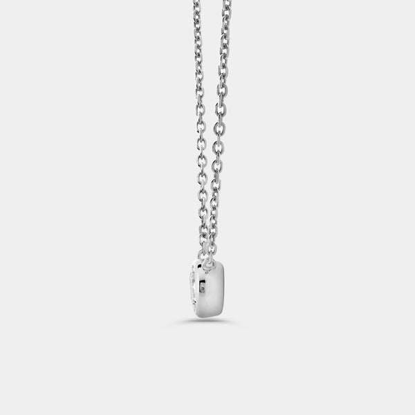 1/2 Carat Lab-Grown Diamond Round-Shaped, Bezel-Set Station Solitaire Pendant — GILDED New York