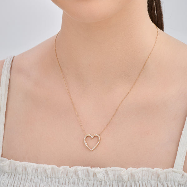Gilded 1/2 Carat Lab-Grown Diamond Modern Heart-Shaped Necklace