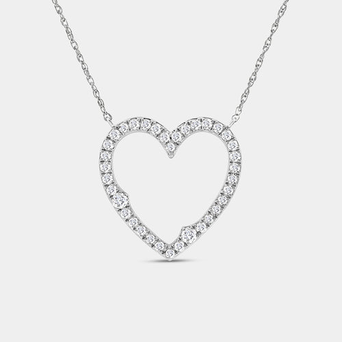 Gilded 1/2 Carat Lab-Grown Diamond Modern Heart-Shaped Necklace