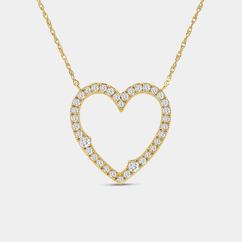 Gilded 1/2 Carat Lab-Grown Diamond Modern Heart-Shaped Necklace