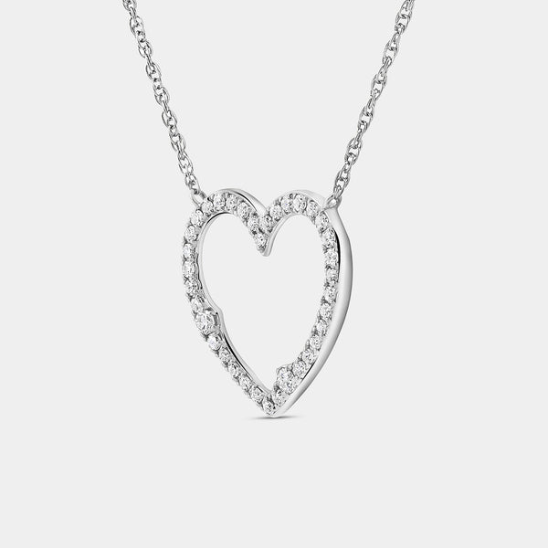 Gilded 1/2 Carat Lab-Grown Diamond Modern Heart-Shaped Necklace