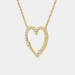Gilded 1/2 Carat Lab-Grown Diamond Modern Heart-Shaped Necklace