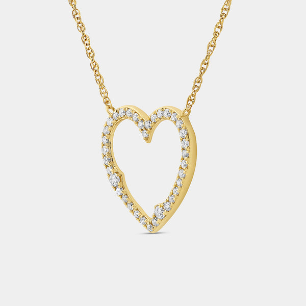 Gilded 1/2 Carat Lab-Grown Diamond Modern Heart-Shaped Necklace