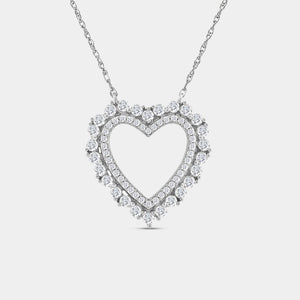 Gilded 1/2 Carat Lab-Grown Diamond Heart-Shaped Pendant with a Halo