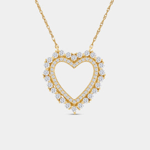 Gilded 1/2 Carat Lab-Grown Diamond Heart-Shaped Pendant with a Halo