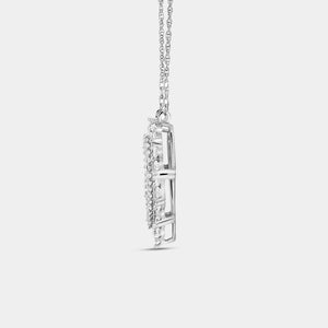 Gilded 1/2 Carat Lab-Grown Diamond Heart-Shaped Pendant with a Halo