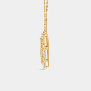 Gilded 1/2 Carat Lab-Grown Diamond Heart-Shaped Pendant with a Halo