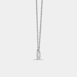Gilded 1/2 Carat Lab-Grown Diamond Emerald-Cut, Bezel-Set Station Solitaire Pendant
