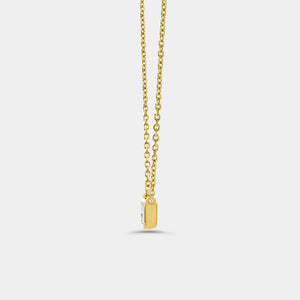 Gilded 1/2 Carat Lab-Grown Diamond Emerald-Cut, Bezel-Set Station Solitaire Pendant