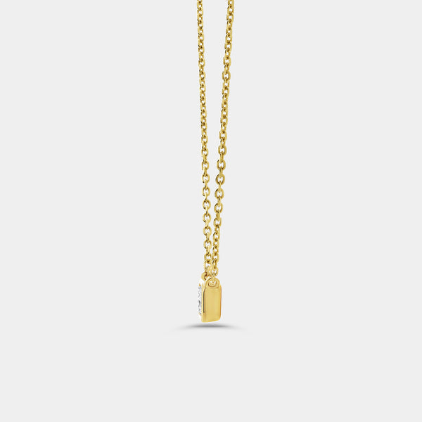 1/2 Carat Lab-Grown Diamond Emerald-Cut, Bezel-Set Station Solitaire Pendant — GILDED New York