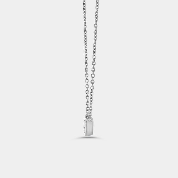 1/2 Carat Lab-Grown Diamond Emerald-Cut, Bezel-Set Station Solitaire Pendant — GILDED New York