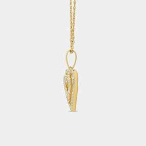 Gilded 1/4 Carat Lab-Grown Diamond Double-Frame Petite Heart-Shaped Pendant