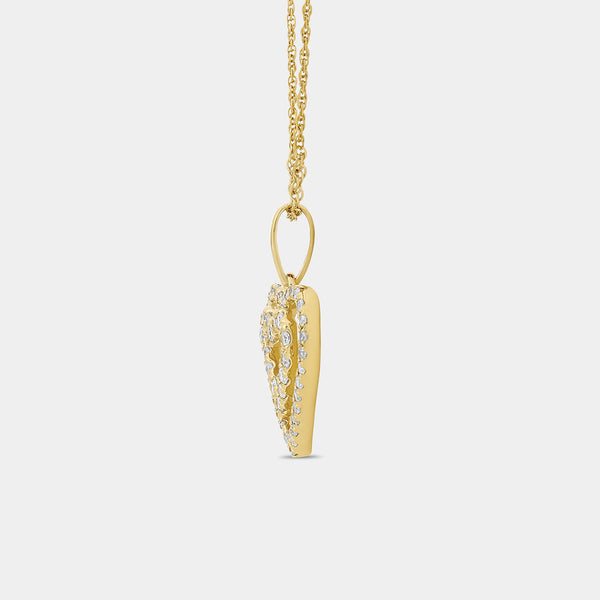 Gilded 1/4 Carat Lab-Grown Diamond Double-Frame Petite Heart-Shaped Pendant