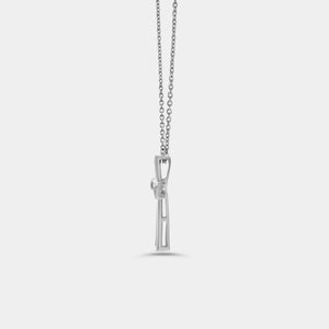 Gilded 1/4 Carat Lab-Grown Diamond Channel-Set Cross Pendant