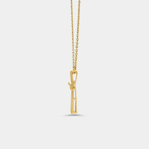 Gilded 1/4 Carat Lab-Grown Diamond Channel-Set Cross Pendant