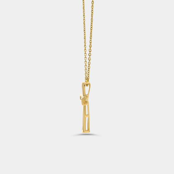 Gilded 1/4 Carat Lab-Grown Diamond Channel-Set Cross Pendant