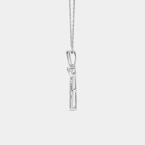 Gilded 1/2 Carat Lab-Grown Diamond Channel-Set Cross Pendant