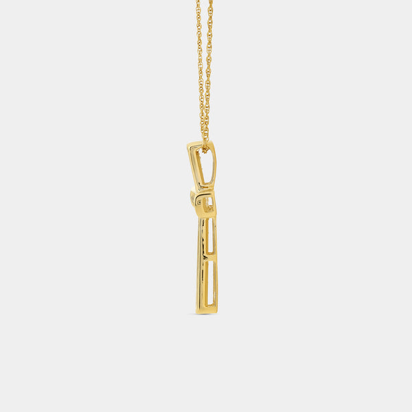 Gilded 1/2 Carat Lab-Grown Diamond Channel-Set Cross Pendant
