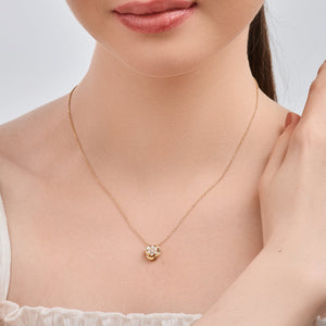 Gilded 1/2 Carat Lab-Grown Diamond Round-Shaped Two-Piece Earring and Pendant Set