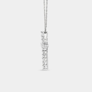 Gilded 1/2 Carat Lab-Grown Diamond Classic Cross Pendant With Rounded Edges
