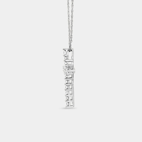 1/2 Carat Lab-Grown Diamond Classic Cross Pendant With Rounded Edges — GILDED New York