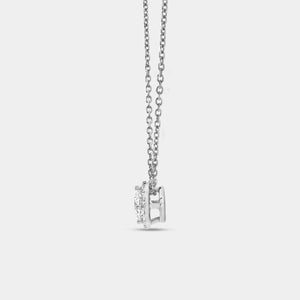 Gilded 1/2 Carat Lab-Grown Diamond Round-Shaped Solitaire Plus Pendant with a Petite Halo