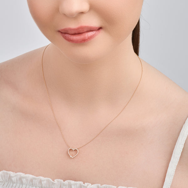 Gilded 1/4 Carat Lab-Grown Diamond Petite Heart-Shaped Necklace