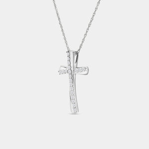 Gilded 1/4 Carat Lab-Grown Diamond Sculpted Cross Pendant