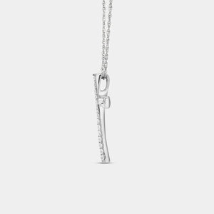 Gilded 1/4 Carat Lab-Grown Diamond Sculpted Cross Pendant