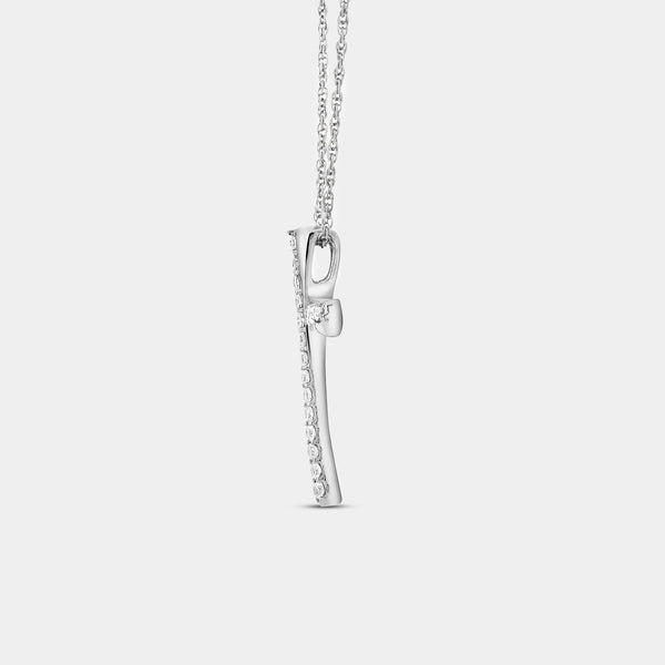 Gilded 1/4 Carat Lab-Grown Diamond Sculpted Cross Pendant