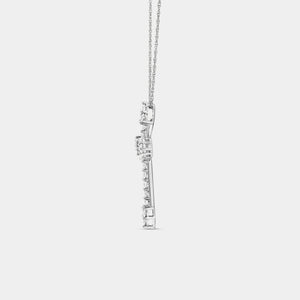 Gilded 1 Carat Lab-Grown Diamond Pointed-Arm Cross Pendant With Round-Shaped Diamonds