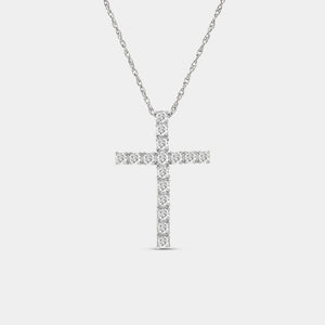 Gilded 1/2 Carat Lab-Grown Diamond Classic Cross Pendant
