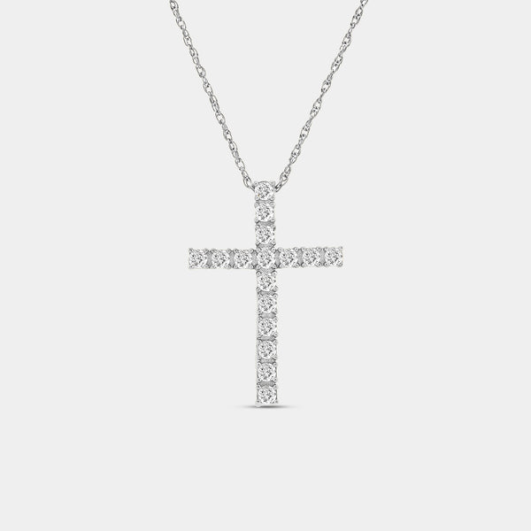 1/2 Carat Lab-Grown Diamond Classic Cross Pendant — GILDED New York