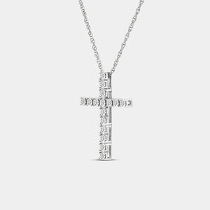 Gilded 1/2 Carat Lab-Grown Diamond Classic Cross Pendant
