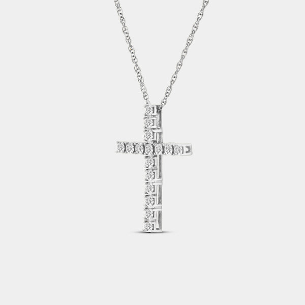 1/2 Carat Lab-Grown Diamond Classic Cross Pendant — GILDED New York