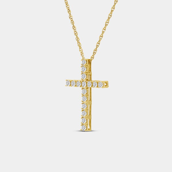 1/2 Carat Lab-Grown Diamond Classic Cross Pendant — GILDED New York
