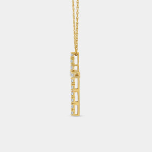 Gilded 1/2 Carat Lab-Grown Diamond Classic Cross Pendant