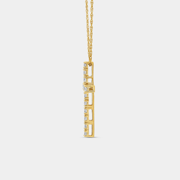 1/2 Carat Lab-Grown Diamond Classic Cross Pendant — GILDED New York