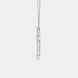Gilded 1 Carat Lab-Grown Diamond Cross Pendant With Curved Edges