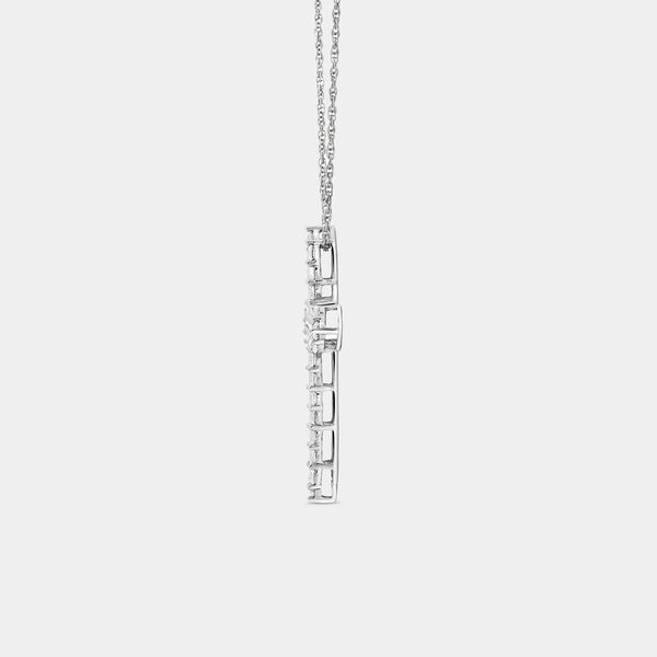 Gilded 1 Carat Lab-Grown Diamond Cross Pendant With Curved Edges
