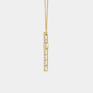 Gilded 1 Carat Lab-Grown Diamond Cross Pendant With Curved Edges