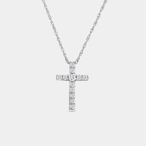 Gilded 1/4 Carat Lab-Grown Diamond Classic Cross Pendant